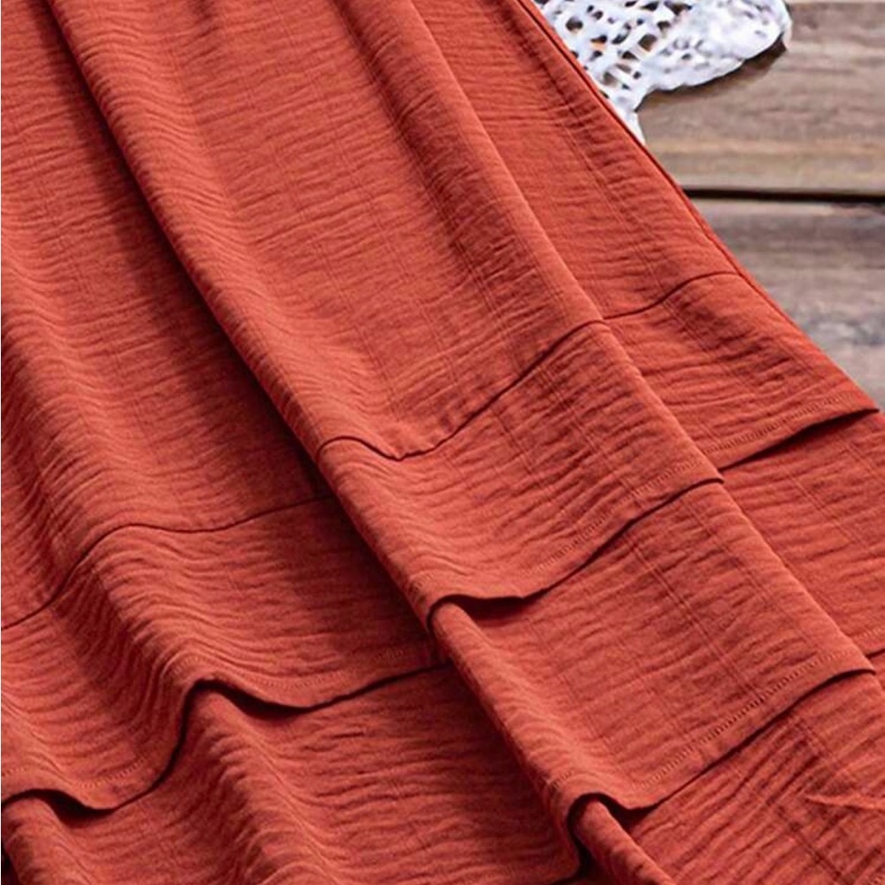 Emery Rose Sleeveless Tiered Maxi Dress in Rust Orange - Picture 4 of 9